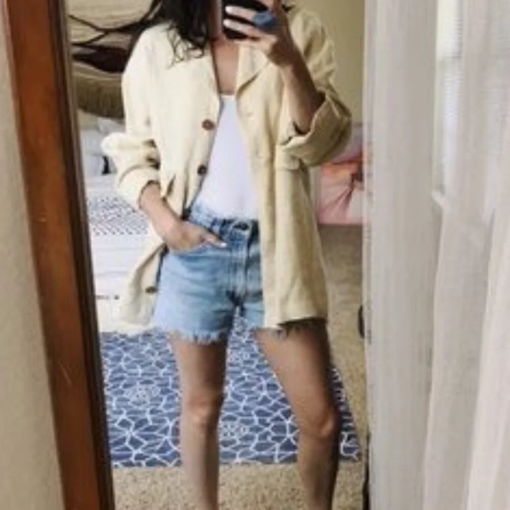 Desert Sand Lagenlook Organic Hemp Vintage Jacket - Picture 5 of 9